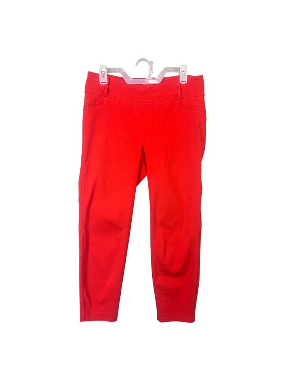 Soho Apparel Red Capri Pants Rayon Blend Womens Size L EUC